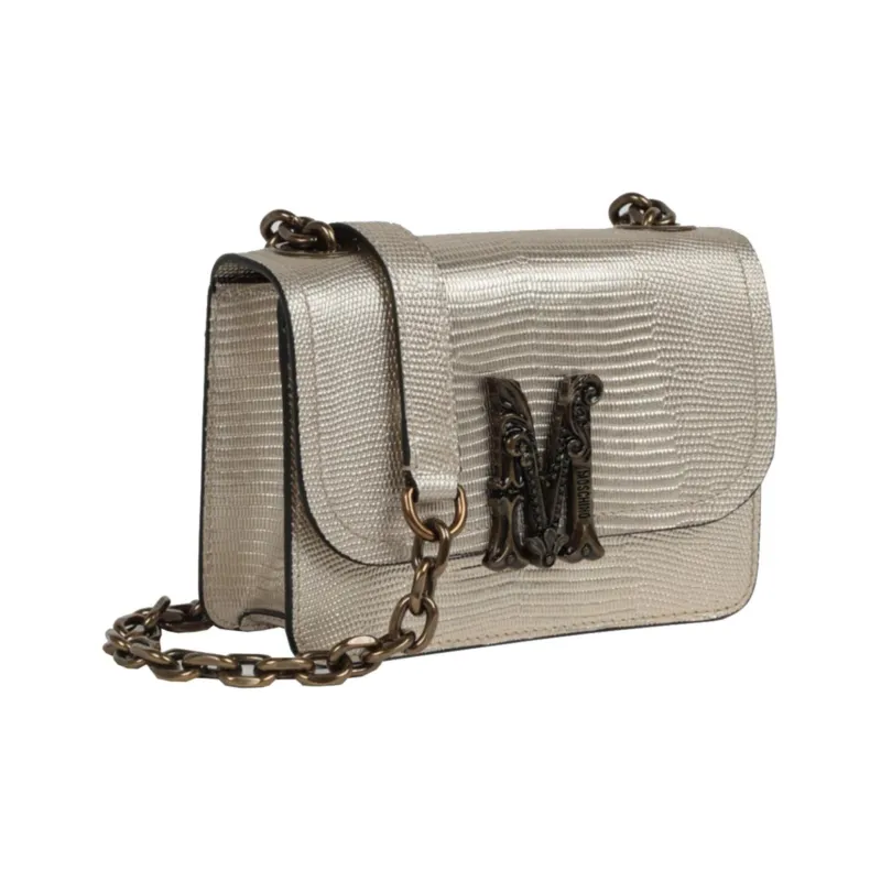 MOSCHINO Leather Shoulder Bag Crossbody Bag Women's Metallic-1