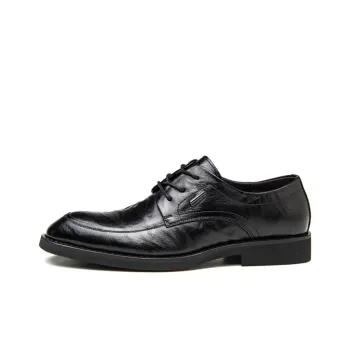 GZZ Dress Shoes Men Low Top Black/Brown