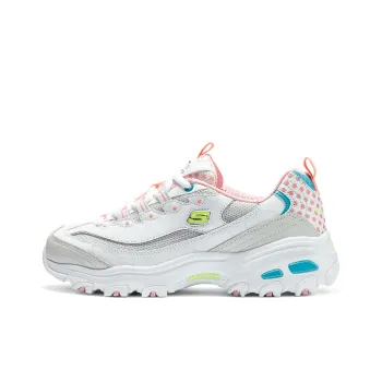 Skechers D'Lites 1.0 Casual Shoes Women's Low Top White Gray Pink