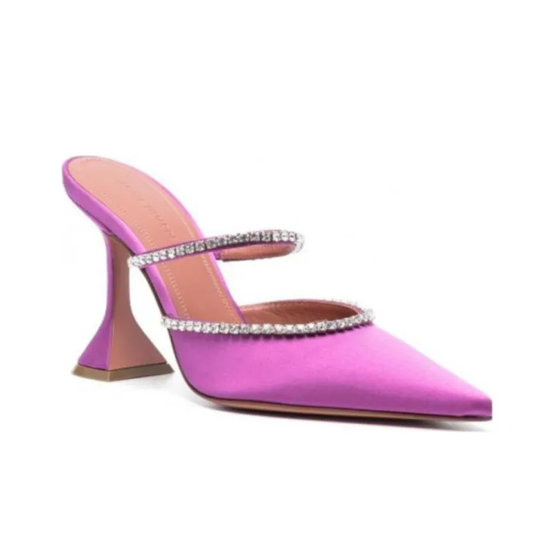 AMINA MUADDI Gilda 80mm Crystal-embellished Mules-2