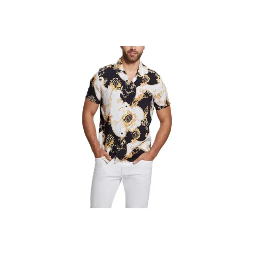 GUESS Shirts Men White/Yellow