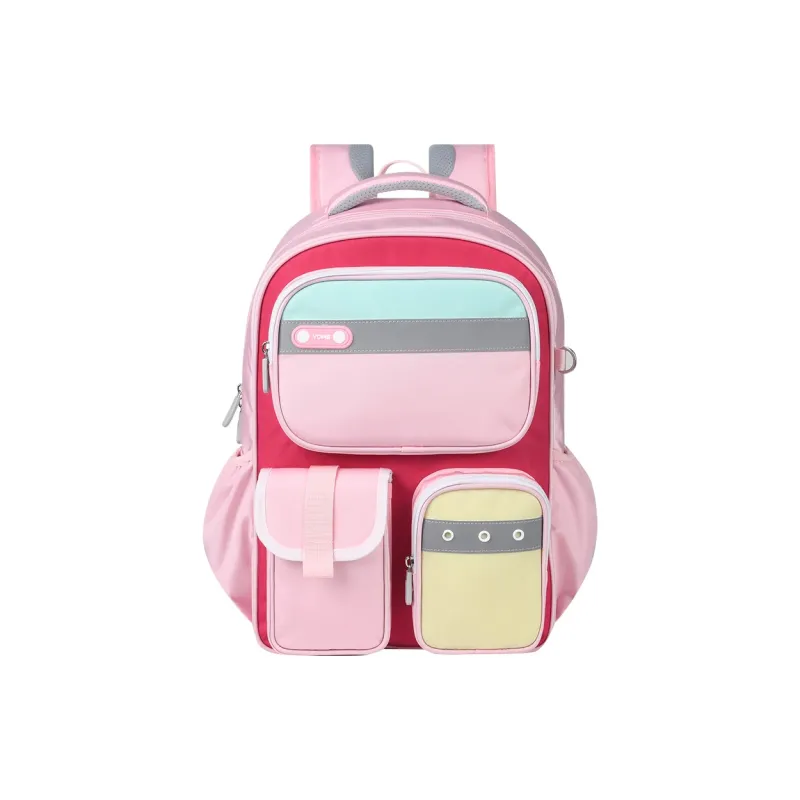YOME Polyester Backpack Large Size Unisex Blue/Pink-5