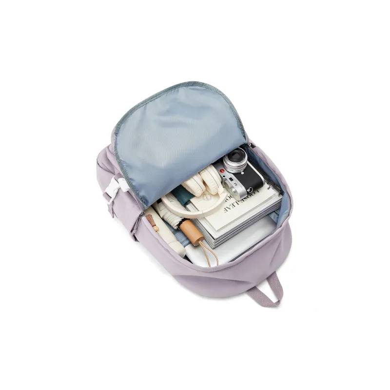 RIOREX Fabric Backpack Regular Unisex Black/White/Dark Blue/Milk Blue/Pink Purple/Light Green-36
