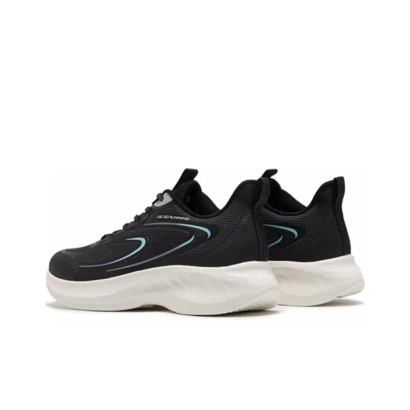 QIAODAN Wear-Resistant Low-Top Running Shoes Men's Black Blue-2