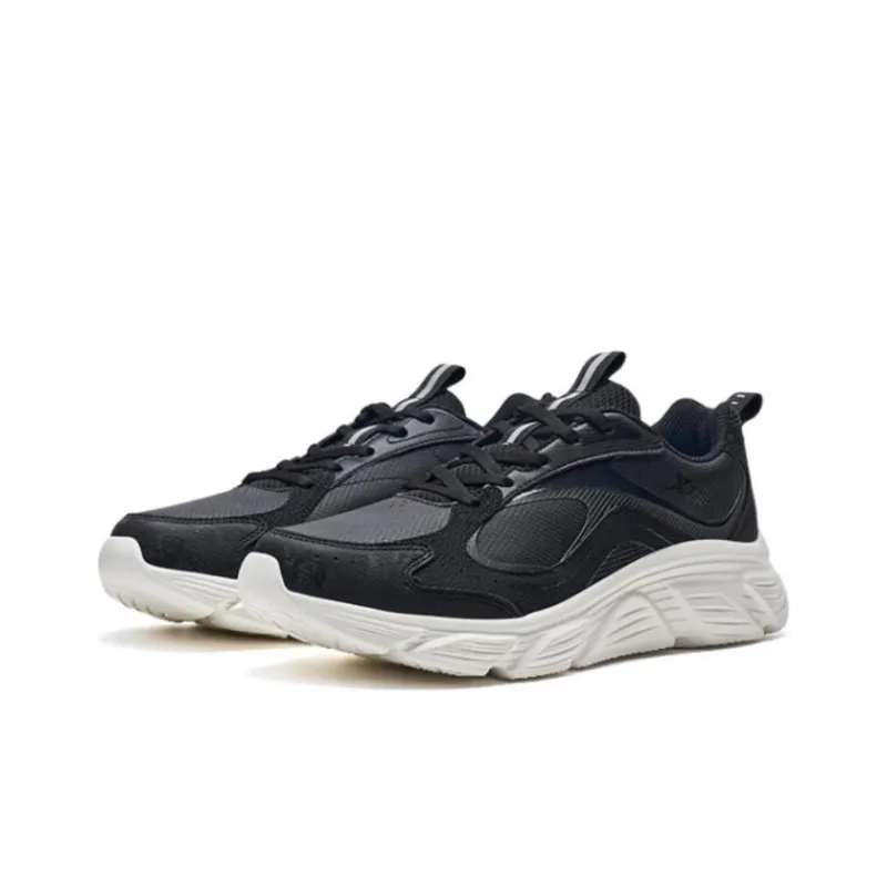 XTEP Cushioning Anti Slip And Wear Resistant Low Top Running Shoes Men's Black White-2