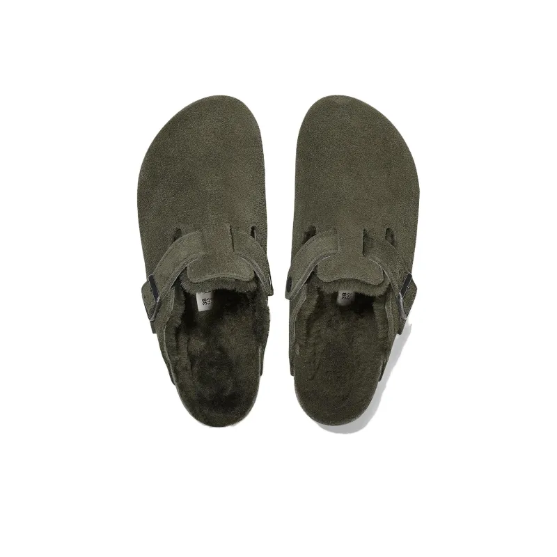 Birkenstock Boston Shearling Suede Leather Narrow Fit 'Thyme'-3