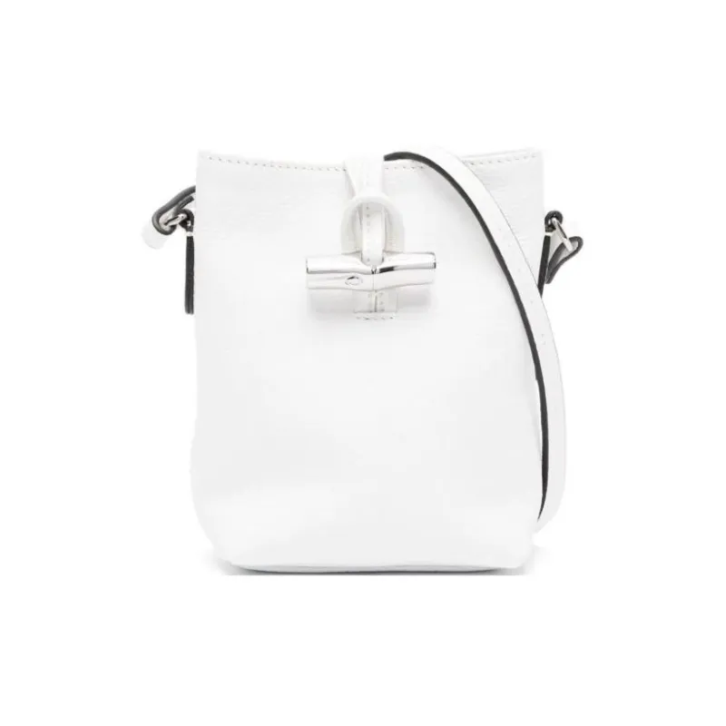 LONGCHAMP Roseau Goatskin Shoulder Bag, Crossbody Bag Extra Small Women's White-0