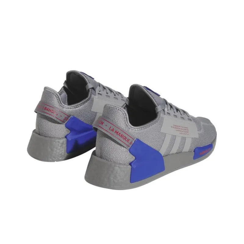 Adidas Originals NMD V2 Cushioning Low Top Casual Shoes Men's Gray Blue-2