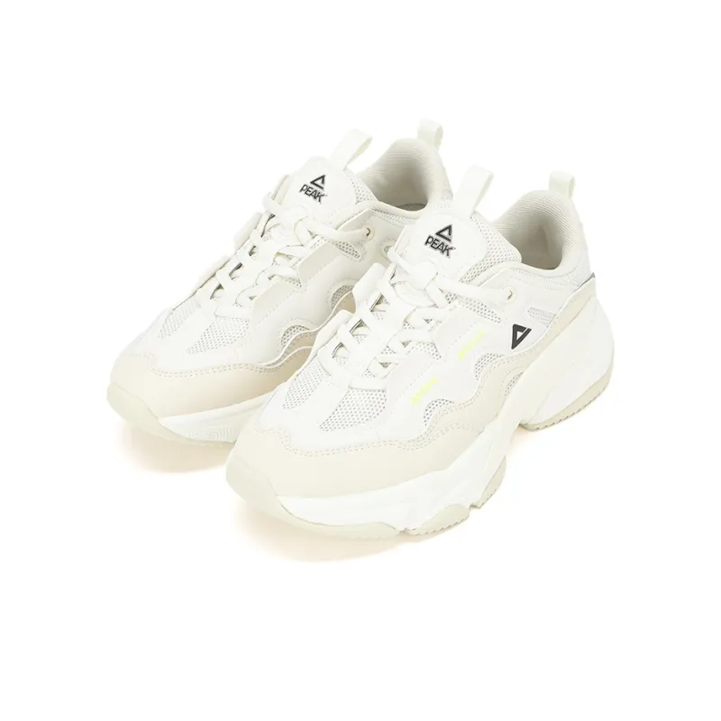 PEAK Chunky Sneakers Women's Low Top Off White/Beige-3