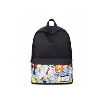Bansusu Polyester Backpack Regular Women's Black Letter Graffiti