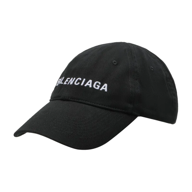 Balenciaga Cotton Baseball Caps Unisex Black-3