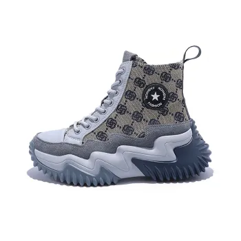Junjali Abrasion Resistant Lightweight Height Increasing High Top Casual Shoes Women's Gray