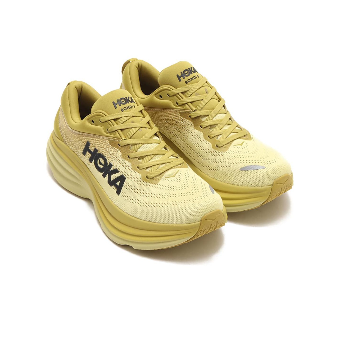 HOKA ONE ONE Bondi 8 Running Shoes Men Low-Top Yellow Black