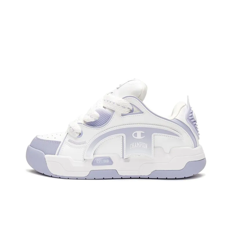 Champion Low Top Skateboard Shoes Women's Gray Purple-0