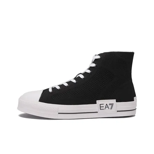 EMPORIO ARMANI EA7 Skateboard Shoes Unisex High-Top Black