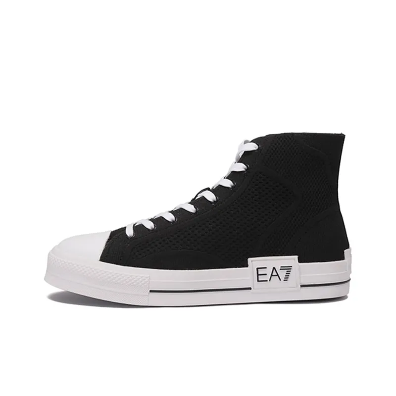 EMPORIO ARMANI EA7 High Top Skateboard Shoes Unisex Black-0
