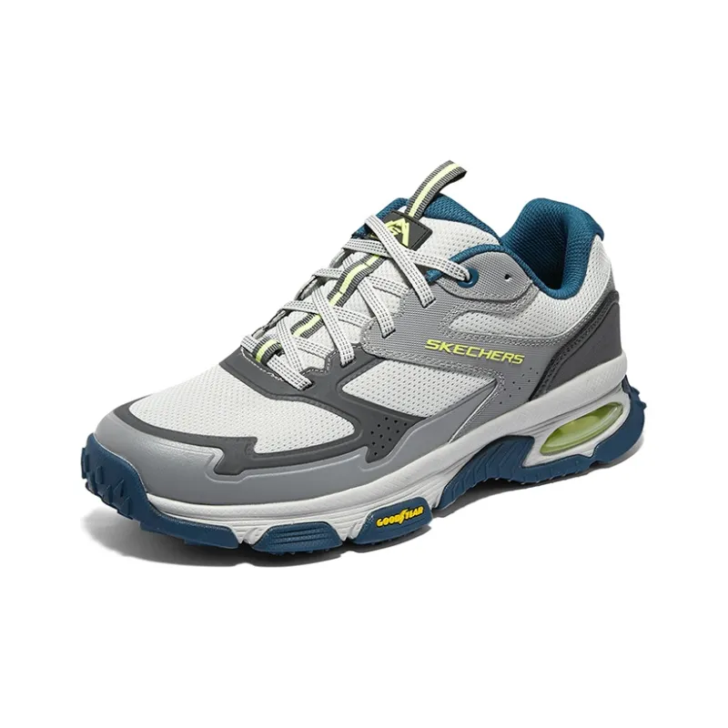Skechers Cushioning, Wear Resistant Low Top Casual Shoes Men's Gray White-2