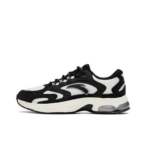 Anta Cushioning Anti Slip And Wear Resistant Low Top Running Shoes Men's White Black