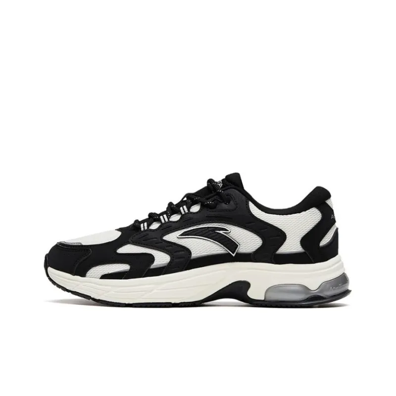 Anta Cushioning Anti Slip And Wear Resistant Low Top Running Shoes Men's White Black-0