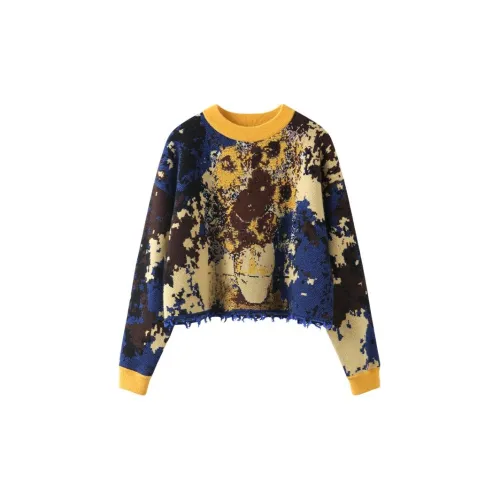 MAIGRE SIMHAT Cashmere Sweaters Women's Blue+Yellow