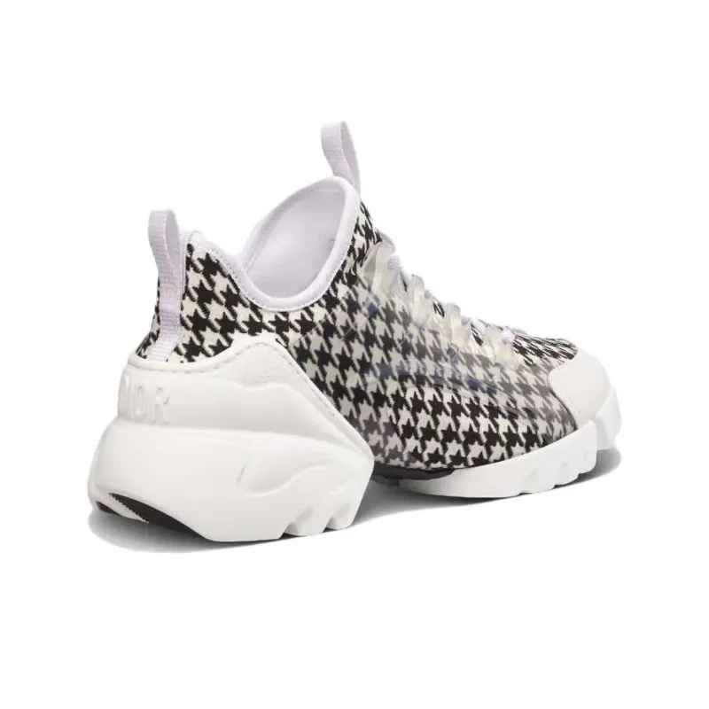DIOR D Connect Low Top Casual Shoes Women's Black White-2