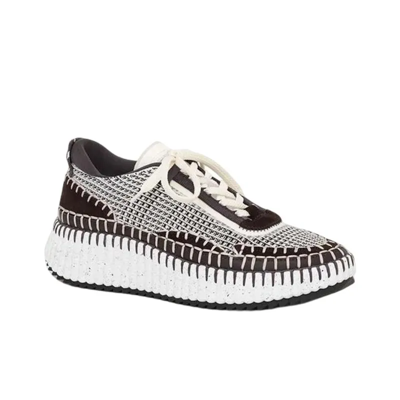 Chloé Nama Knit Lace-up Sneakers-3