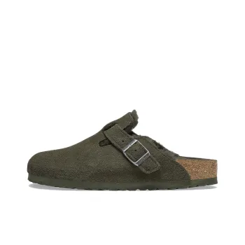 Birkenstock Boston Shearling Suede Leather Narrow Fit 'Thyme'