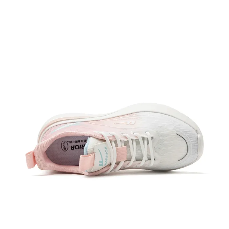 Warrior Breathable Low Top Running Shoes Women's White Pink Moon-2