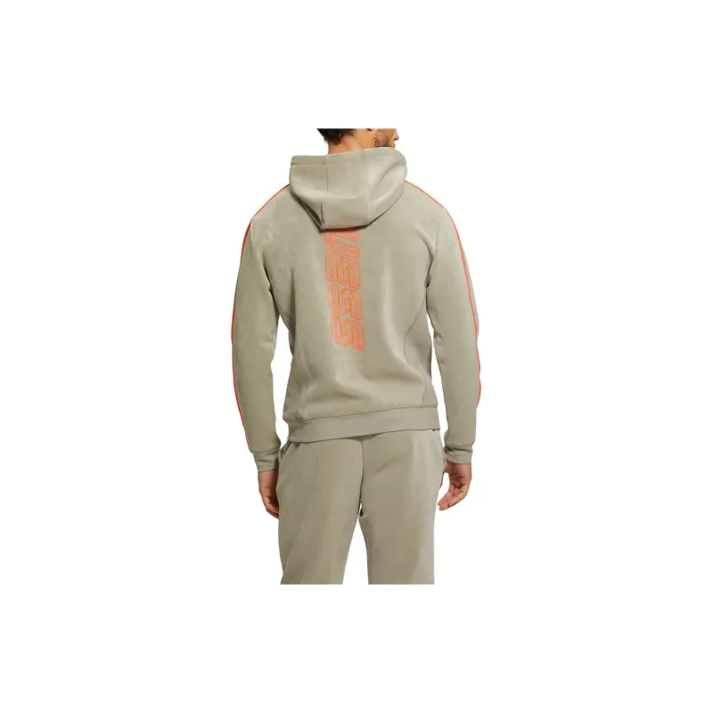 GUESS Randell Faux-Suede Hoodie Sweatshirt Men's Moss Green-1