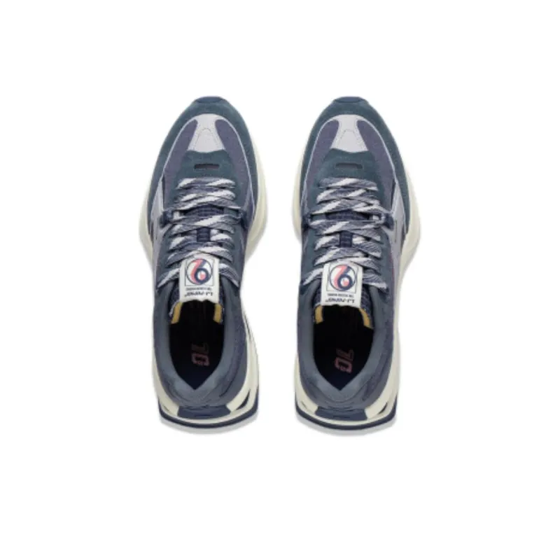 LiNing 92 Shadow Cushioning Support Wear Resistant Slip Resistant Low Top Casual Shoes Men's Gray Blue-3