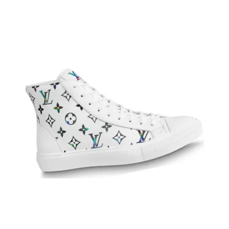 LOUIS VUITTON Tattoo Ankle Sneakers 'White With Colorful Monogram'-1