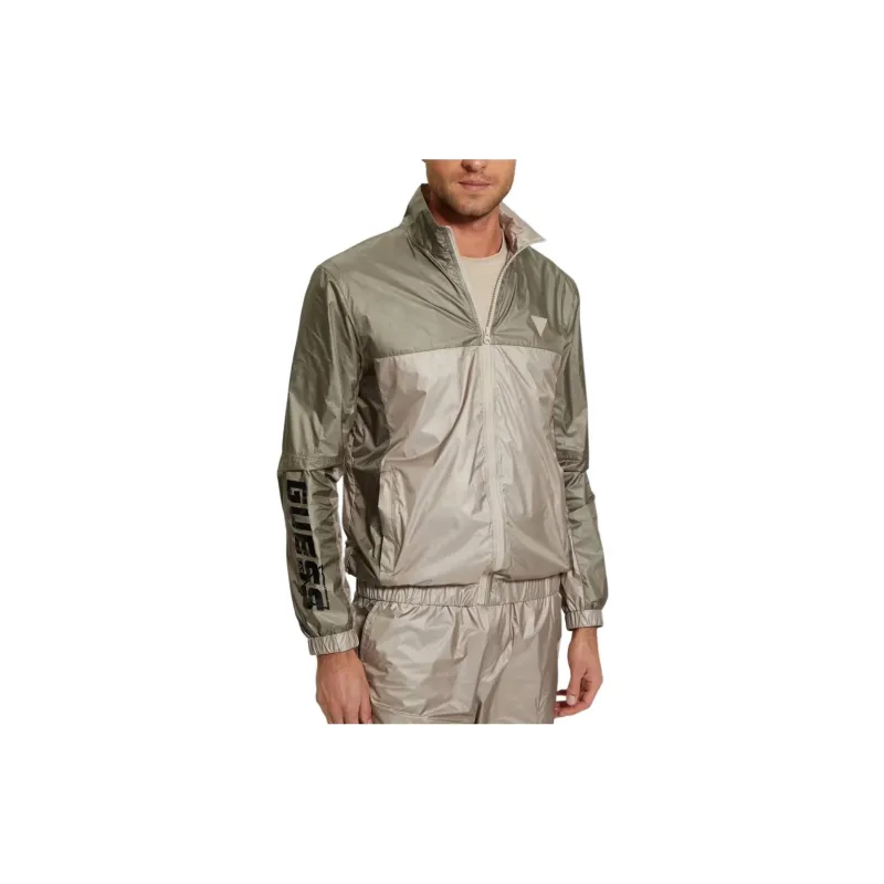 GUESS Wilfred Full-Zip Track Jacket Jackets Coats Men's Olive-2