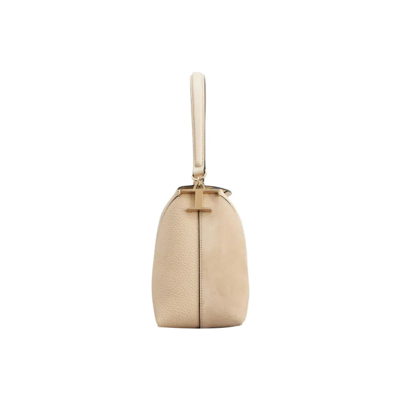 TOD'S Cow Leather Messenger Bag, Tote Bag, Shopping Bag, Handbag Small Size Women's Beige Yellow-2