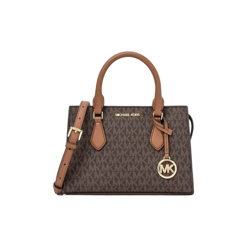 MICHAEL KORS Canvas One Shoulder Handbag, Crossbody Bag Trumpets Women's Brown-0