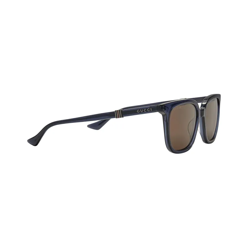 GUCCI Plate Frame Acetate Square Sunglasses Men's Blue-1