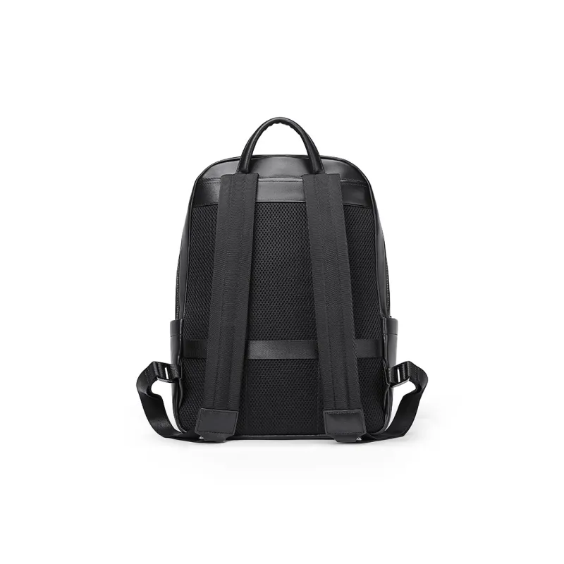 Playboy Top Grain Cow Leather Backpack Regular Men's Black-3