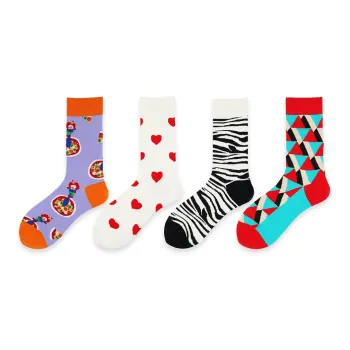 Flowers In Water Mid Calf Socks Men's 4 Pack