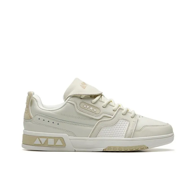 Anta Qiuyou Slip-Resistant Cushioning Abrasion-Resistant Low-Top Skateboard Shoes Men's White Yellow-1