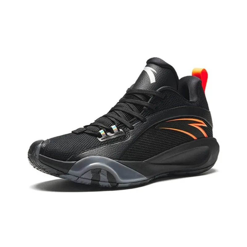 Anta Windhole 4 Wear Resistant Low Top Basketball Shoes Men's Black-1