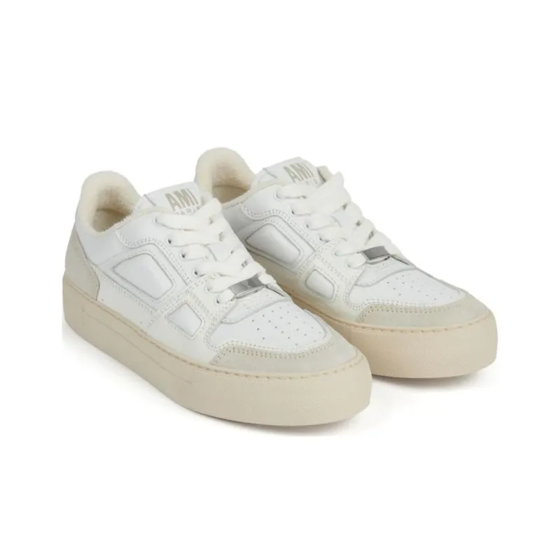 AMIPARIS Low Top Skateboard Shoes Unisex Gray White-3