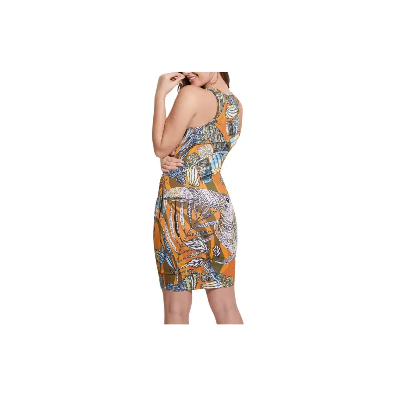 GUESS Tansy Printed Dress Sleeveless Dress Women's Yellow-1