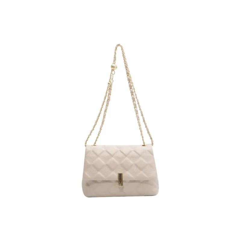 PINK·LAND PU Small Square Bag Shoulder Bag Women's Black/White-7