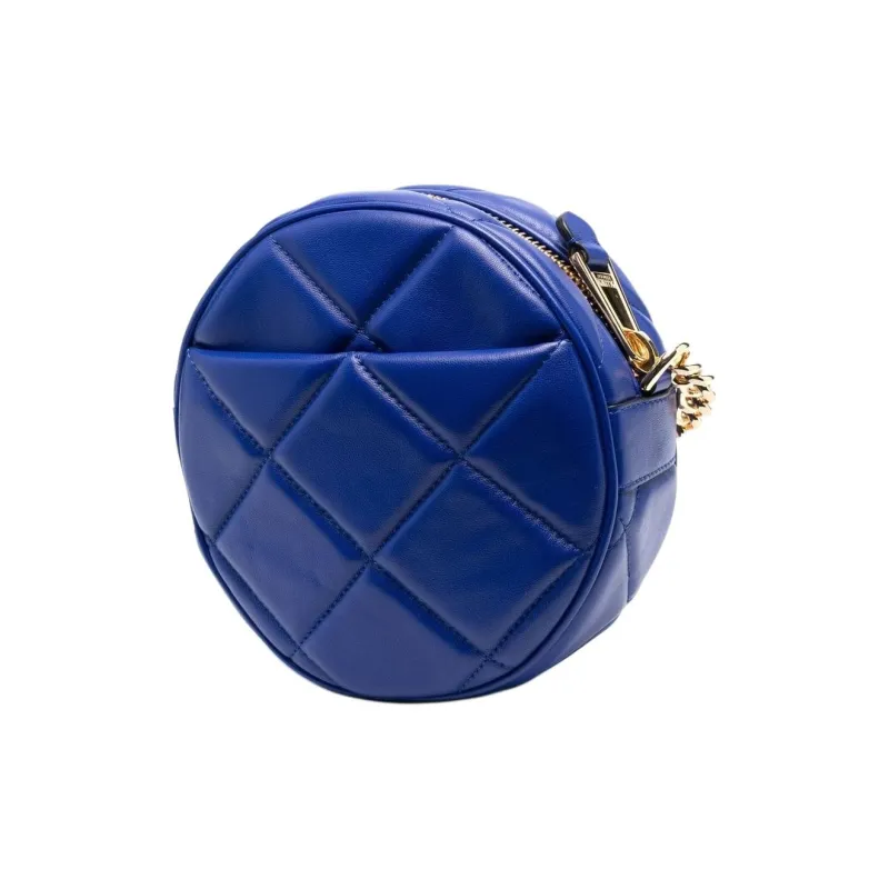 MOSCHINO Sheepskin Small Round Bag, Shoulder Bag, Crossbody Bag Women's Royal Blue-3