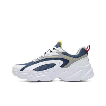 Erke Cushioning Anti-Slip Wear-Resistant Breathability Low-Top Casual Shoes Men's White Blue