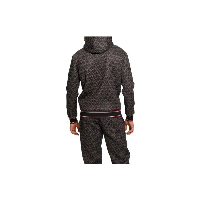GUESS Rolph Signature Cube Hoodie Sweatshirt Men's Brown-1