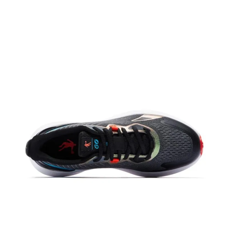 QIAODAN Cushioning Low Top Running Shoes Men's Black Blue-3