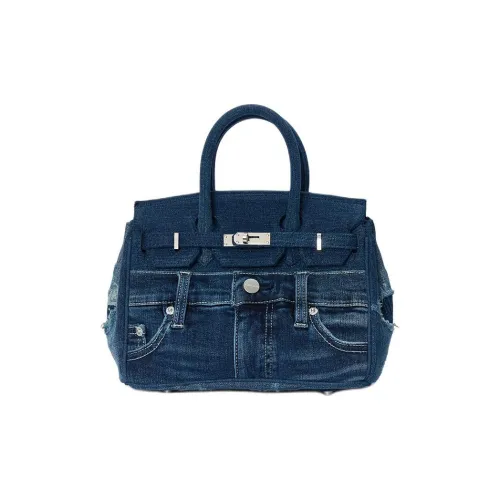 Margin Goods Denim Boston Bag Handbags Medium Size Women's Blue