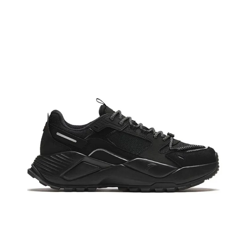 Anta Star River Cushioning, Wear Resistant Low Top Chunky Sneakers Men's Black-1