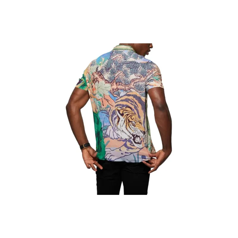 GUESS Eco Rayon Bonsai Tiger Shirt Shirt Men's Multicolor-1