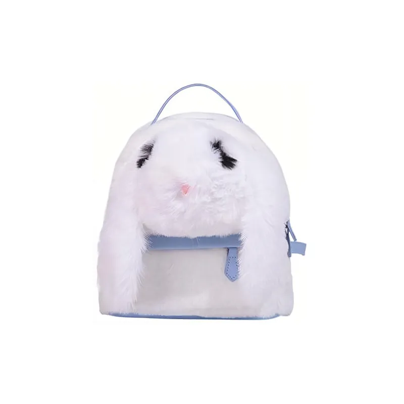 MARKANGARO Woolen Backpack Small Size Women's White/Pink-1